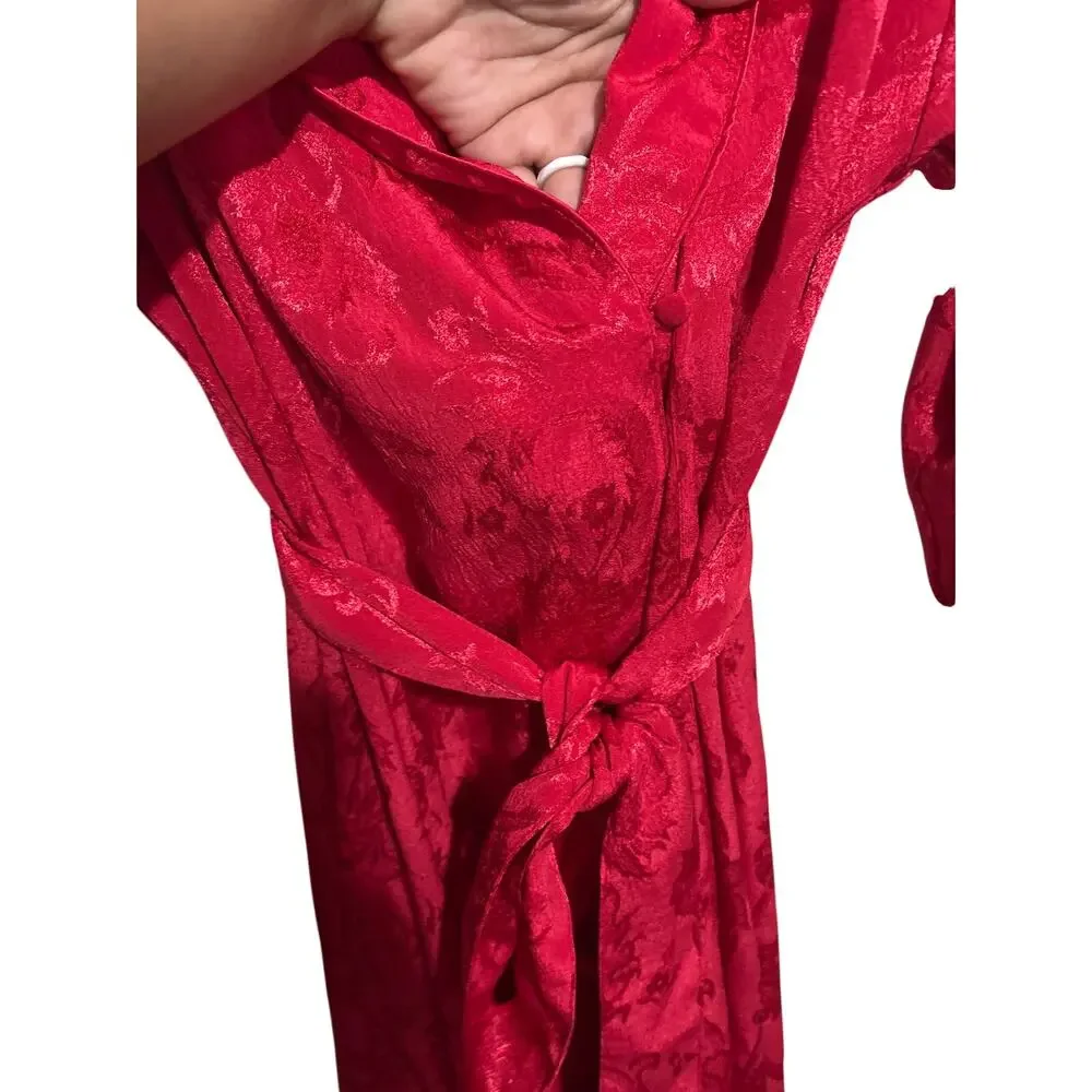Vintage Gold Label Victoria's Secret Robe Floral Embossed S